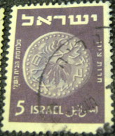 Israel 1950 Jewish Coin 5p - Used - Used Stamps (without Tabs)