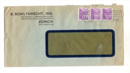 Lettre , SUISSE , ZURICH 1 , 1935 , E. Schiltknecht , Ing. - Postmark Collection