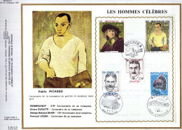 Feuillet Tirage Limité CEF 185 Les Hommes Célébres Rembrandt Picasso Bugatti Shaw Léger - Storia Postale