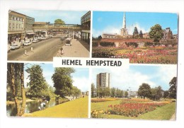 HEMEL HEMPSTEAD - C1970's Multiview Postcard - Marlowes, Church, Gardens Etc - Hertfordshire