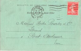 2856 PARIS 47 R La Boetie Carte Postale Commande De Librairie Henri PICARD Ob 4 11 27 Semeuse 40c Yv 194 - Lettres & Documents