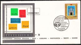 Yugoslavia 1972, Illustrated Cover "Philatelic Exibition ZagrebFila 1973" W./ Special Postmark "Zagreb", Ref.bbzg - Cartas & Documentos