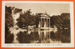 Roma 1931- Cartolina Viaggiata - Villa Borghese - Giardino Del Lago - Il Tempietto Di Esculapio - Parcs & Jardins