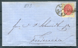1873 Denmark 4 Sk Railway Cover - Fredericia - Briefe U. Dokumente
