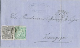 9410. Carta Entera BARCELONA 1874. Impuesto De Guerra - Covers & Documents