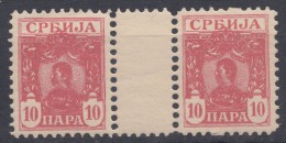 Serbia Kingdom 1901/1903 Mi#54 Gutter Pair, Mint Never Hinged - Serbien