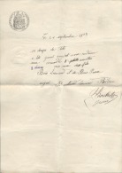 ATTESTATION - DONATION -   PAPIER TIMBRE  1912   FILIGRAME  ET TAMPON  - - Matasellos Generales