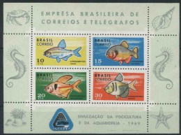 1969 Brasile, Protezione Pesca Pesci, Serie Completa Nuova (**) - Blocs-feuillets