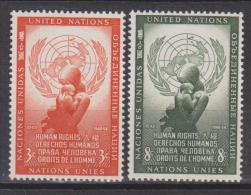 Nations-Unies (New York) N° 33 - 34 *** Les Droits De L'homme - 1954 - Unused Stamps