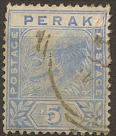 PERAK 1892 5c Tiger SG 64 U #BN385 - Perak