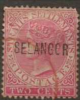 SELANGOR 1885 2c QV Inverted Wmk SG 31w U #BN393 - Selangor