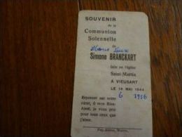 Souvenir Communion S Branckart Vieusart 1944 - Communion