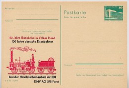 DDR P84-22-85 C122 Postkarte Zudruck 150 J. EISENBAHN Forst 1985 - Privatpostkarten - Ungebraucht