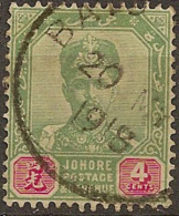 JOHORE 1896 4c Sultan SG 42 U #BN354 - Johore