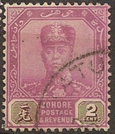 JOHORE 1922 2c Sultan SG 104 U #BN344 - Johore