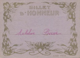 BILLET D´HONNEUR   -   MICHELINE POIRIER  - - Diplomas Y Calificaciones Escolares