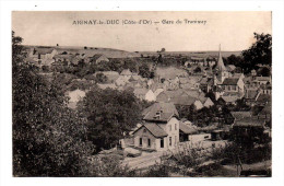 Aignay Le Duc Vue Panoramique Sur Le Village Avec L'interieure De La Gare Du Tramway Et L'eglise - Aignay Le Duc