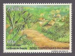 Zaire 1989 Sites Touristiques Du Zaire - La Route De Beauté, Tourism, Paysages, Landscapes, Village, Banana Plant MNH - Ongebruikt