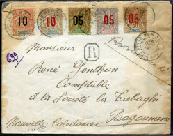 NOUVELLE CALÉDONIE - N° 105 A 109/ LR DE NEHOUE LE 18/12/1914, POUR PAAGOUMENE - B & RARE - Storia Postale