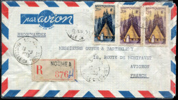 NOUVELLE CALÉDONIE - N° 276 (2) + 277 / LR AVION DE NOUMEA LE 19/8/1955 , POUR LA FRANCE - TB - Briefe U. Dokumente