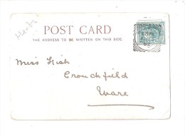 COURT CARD ? EARLY UNDIVIDED BACK USED 1902 WARE SQUARE CIRCLE POSTMARK RIVER LEA WARE POSTAL HISTORY HERTFORDSHIRE - Hertfordshire
