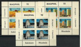 (5116) -   Rhodesia  1972  RHOPHIL-Blocks, M/s 2-4, Postfrisch, Mint N.h. - Rhodesia (1964-1980)