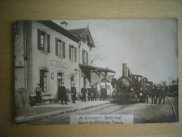 SAINT KREUZ _ Gare De Sainte Croix Aux Mines _ Photo Carte - Train En Gare - Rare !!!  1909 - Sainte-Croix-aux-Mines