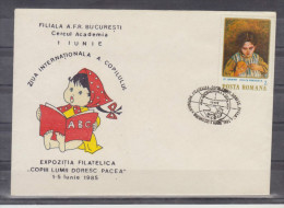 Plic Cu Stampila Speciala  Ziua Int. A Copilului 1985 - Lettres & Documents