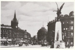 Postcard Leeds The Square 1928 Queens Hotel Royal Exchange WW1 Memorial Repro - Leeds