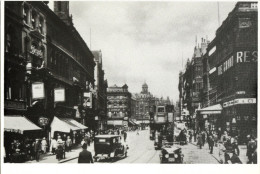 Postcard Boar Lane Leeds Pre WW1 Yorkshire Grand Restaurant Tram Repro - Leeds