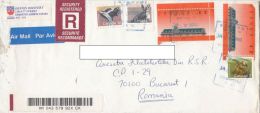 STAMPS ON REGISTERED COVER, NICE FRANKING, PORCUPINE, RABBIT, SKUNK, 1990, CANADA - Lettres & Documents