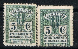 Dos Sellos Recargo Exposicion Barcelona, Variedad Salto Peine, Num 9 º - Barcelone