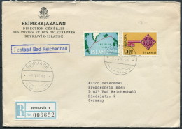 1968 Iceland Reykjavik Registered Europa Cover - Bad Reichenhall, Germany - Briefe U. Dokumente