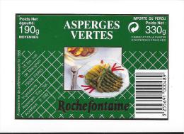 Etiquette  De  Conserve Asperges Vertes  -  Rochefontaine - Fruits & Vegetables