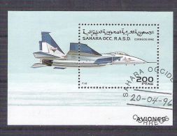 Sahara OCC R.A.S.D 1996 Aviation, Perf. Sheet, Used AB.019 - Vignettes De Fantaisie