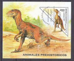 Sahara OCC R.A.S.D 1997 Prehistoric Animals, Perf. Sheet, Used AB.026 - Etichette Di Fantasia