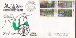 Brunei Ersttags Brief FDC Cover 1984 Forstwirtschaft Forest Reserve FAO Fiat Panis Forestry Resources Complete Set !! - Brunei (1984-...)