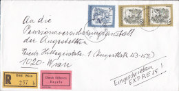 Austria FERDINAND DWORAK Registered Einschreiben & Durch Eilboten EXPRÉS Labels 1987 Cover Brief (2 Scans) - Lettres & Documents