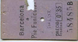 BILLETE DEL TREN DE BARCELONA A SARRIA (PIE DEL FUNICULAR) / 1920 / (N) - Europe