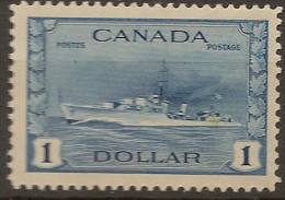 CANADA 1942 $1 Destroyer SG 388 HM #BZ82 - Unused Stamps