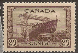 CANADA 1942 20c Corvette SG 385 UNHM #BZ81 - Unused Stamps