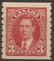 CANADA 1937 3c KGVI Coil SG 370 UNHM #BZ62 - Rollen