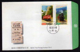 1992 - R.O. CHINA(Taiwan) - FDC - Alpine Train Postage Stamps - Cartas & Documentos