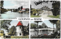 Gournay-sur-Marne - La Marne - Le Pont - La Vieille Tour - L'Hôtel De Ville - Multivues - Carte Non Circulée - Gournay Sur Marne