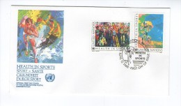 HEALTH IN SPORTS SANTE GESUNDHEIT DURCH SPORT 1988 3 X   FDC PREMIER JOUR FIRST DAY COVER NY GENEVE WIEN - New York/Geneva/Vienna Joint Issues