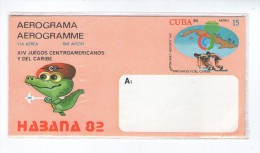 CUBA HABANA 1982 COMMEMORATIVE AEROGRAMME CENTRAL AMERICAN AND CARIBBEAN GAMES SPORT AIRMAIL - Luchtpost