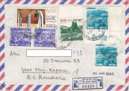 STAMPS ON COVER, NICE FRANKING, LANDSCAPES, 1980, ISRAEL - Storia Postale