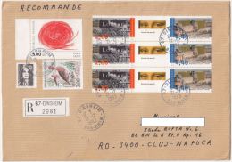 STAMPS ON REGISTERED COVER, NICE FRANKING, DUCK, LOUVRE, 1993, FRANCE - Storia Postale