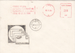 AMOUNT 2, SIBIU, RED MACHINE STAMPS ON COVER, 1984, ROMANIA - Lettres & Documents