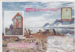 ALMIRANTE BROWN ANTARCTIC STATION, PENGUINS, COVER STATIONERY, ENTIER POSTAL, 1998, ROMANIA - Estaciones Científicas